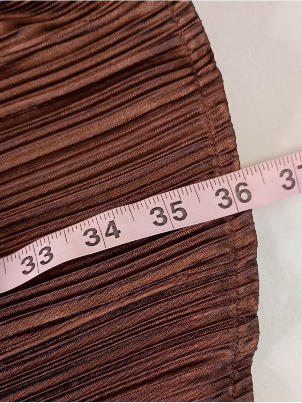 Women's Size M Satin Pleated Shirt Dress Chocolate Brown Old Money - Picture 6 of 10